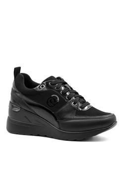 Czarne sznurowane sneakersy KC4001 ze sklepu NESCIOR w kategorii Buty sportowe damskie - zdjęcie 140629116