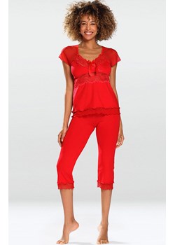 Kinzly piżama 3/4, Kolor czerwony, Rozmiar XS, DKaren ze sklepu Intymna w kategorii Piżamy damskie - zdjęcie 140671957