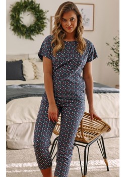 Granatowa piżama w kropki PM.4523, Kolor granatowy-wzór, Rozmiar M, Doctor Nap ze sklepu Intymna w kategorii Piżamy damskie - zdjęcie 140672606