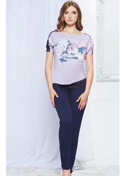 Bluzka piżamowa 56/2-5/111/a47, Kolor fiolet pastelowy, Rozmiar S, Miss Fabio ze sklepu Intymna w kategorii Piżamy damskie - zdjęcie 140674046