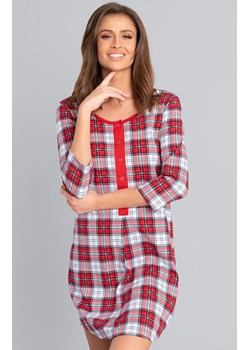 Mossi koszula nocna damska ręk. 3/4, Kolor czerwony-kratka, Rozmiar XL, Italian Fashion ze sklepu Intymna w kategorii Koszule nocne - zdjęcie 140676056