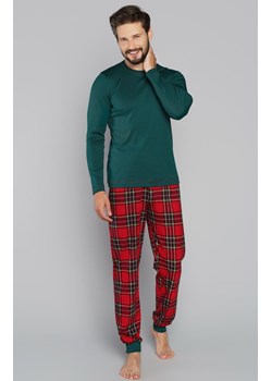 Narwik piżama męska w kratę długimi nogawkami i rękawem, Kolor zielony-kratka, Rozmiar S, Italian Fashion ze sklepu Intymna w kategorii Piżamy męskie - zdjęcie 140676096