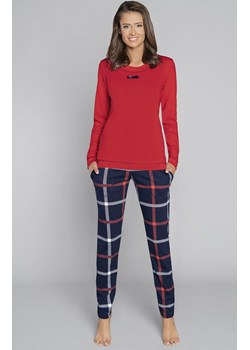 Izera piżama damska dł.dł., Kolor czerwony-wzór, Rozmiar S, Italian Fashion ze sklepu Intymna w kategorii Piżamy damskie - zdjęcie 140676759