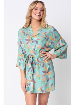 LA106/3 Szlafrok o kroju kimono, Kolor miętowy-wzór, Rozmiar L, LaLupa ze sklepu Intymna w kategorii Szlafroki damskie - zdjęcie 140678085