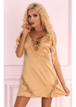 Landim Gold LC 90580 koszulka i stringi, Kolor jasnozłoty, Rozmiar S/M, LivCo Corsetti Fashion ze sklepu Intymna w kategorii Koszule nocne - zdjęcie 140678746
