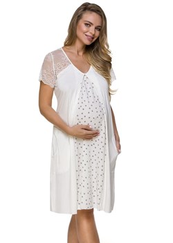 3118 koszula ciążowa, Kolor ecru, Rozmiar S/M, Lupoline ze sklepu Intymna w kategorii Bielizna ciążowa - zdjęcie 140679188