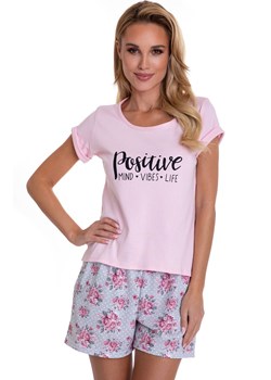 Susan 01 bawełniana piżama damska z krótkim rękawem i krótkimi nogawkami, Kolor róż pudrowy, Rozmiar S, myMaDo ze sklepu Intymna w kategorii Piżamy damskie - zdjęcie 140680699