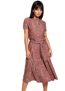 Sukienka z nadrukiem B144, Kolor łososiowy, Rozmiar S, BE ze sklepu Primodo w kategorii Sukienki - zdjęcie 140690869