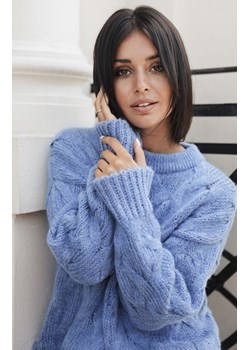 Sweter BK038, Kolor niebieski, Rozmiar S/M, BE Knit ze sklepu Primodo w kategorii Swetry damskie - zdjęcie 140691448