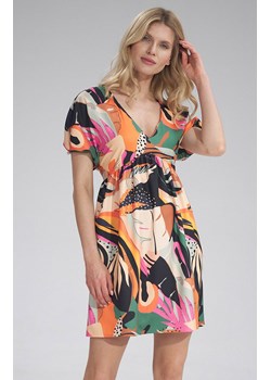 Sukienka M766/125, Kolor pomarańczowo-różowy, Rozmiar L/XL, Figl ze sklepu Primodo w kategorii Sukienki - zdjęcie 140694457