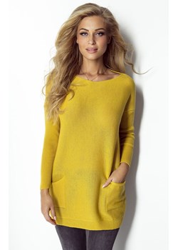 Sweter I298, Kolor żółty, Rozmiar one size, Fimfi ze sklepu Primodo w kategorii Swetry damskie - zdjęcie 140694746