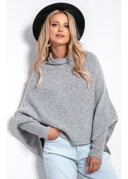 Wełniany sweter F1053, Kolor szary, Rozmiar one size, Fobya ze sklepu Primodo w kategorii Swetry damskie - zdjęcie 140694907