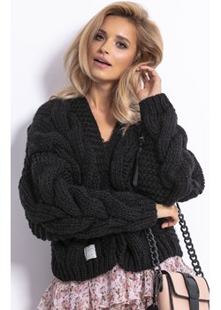 Kardigan Chunky Knit F800, Kolor czarny, Rozmiar S/M, Fobya ze sklepu Primodo w kategorii Swetry damskie - zdjęcie 140695896