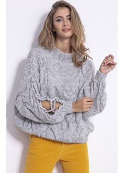 Szary sweter damski F850, Kolor szary, Rozmiar S/M, Fobya ze sklepu Primodo w kategorii Swetry damskie - zdjęcie 140695988