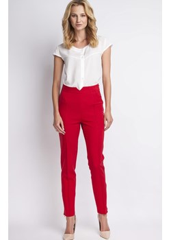 SD112 spodnie z wysokim stanem, Kolor czerwony, Rozmiar 2XL, Lanti ze sklepu Primodo w kategorii Spodnie damskie - zdjęcie 140698298