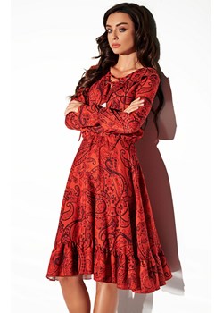 Sukienka LG505/1, Kolor pomarańczowy-wzór, Rozmiar L, Lemoniade ze sklepu Primodo w kategorii Sukienki - zdjęcie 140698745