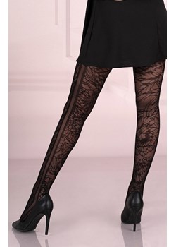 Czarne rajstopy w kwiaty Messirec 30 DEN, Kolor czarny, Rozmiar 2, LivCo Corsetti Fashion ze sklepu Primodo w kategorii Rajstopy - zdjęcie 140699898