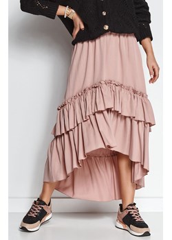 M651 spódnica asymetryczna, Kolor brudny róż, Rozmiar uniwersalny, Makadamia ze sklepu Primodo w kategorii Spódnice - zdjęcie 140700345