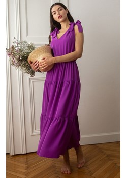 K092 sukienka z wiązanymi ramiączkami, Kolor lawendowy, Rozmiar L, makover ze sklepu Primodo w kategorii Sukienki - zdjęcie 140701006