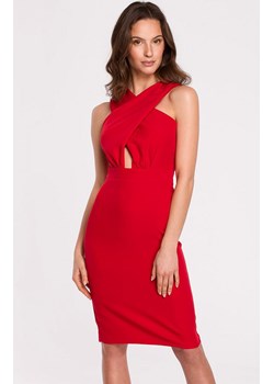 K130 Sukienka ze skrzyżowaną górą, Kolor czerwony, Rozmiar L, makover ze sklepu Primodo w kategorii Sukienki - zdjęcie 140701235