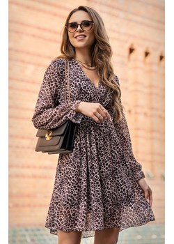Arnila sukienka, Kolor brązowy-wzór, Rozmiar L/XL, Merribel ze sklepu Primodo w kategorii Sukienki - zdjęcie 140701477