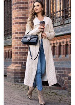 Długi kardigan beżowy Mayamino, Kolor beżowy, Rozmiar one size, Merribel ze sklepu Primodo w kategorii Swetry damskie - zdjęcie 140701858
