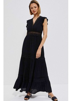 3760 Sukienka boho z koronką, Kolor czarny, Rozmiar XS, Moodo ze sklepu Primodo w kategorii Sukienki - zdjęcie 140702407