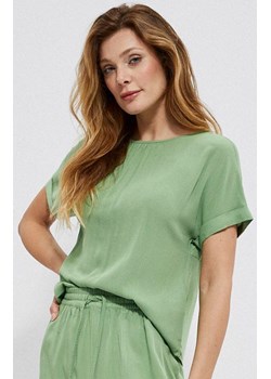 3741 Bluzka koszulowa z wiskozy, Kolor zielony, Rozmiar XS, Moodo ze sklepu Primodo w kategorii Bluzki damskie - zdjęcie 140702625