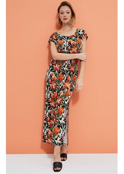 3740 Sukienka z kwiatowym nadrukiem, Kolor zielony-wzór, Rozmiar XS, Moodo ze sklepu Primodo w kategorii Sukienki - zdjęcie 140702805