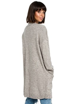 Kardigan z kieszeniami BK001, Kolor brązowy melanż, Rozmiar one size, BE Knit ze sklepu Primodo w kategorii Swetry damskie - zdjęcie 140702897
