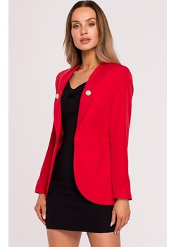 Czerwony żakiet damski elegancki frak M665, Kolor czerwony, Rozmiar L, MOE ze sklepu Primodo w kategorii Marynarki damskie - zdjęcie 140705129