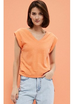 3801 Bawełniana bluzka ze ściągaczem, Kolor pomarańczowy, Rozmiar XS, Moodo ze sklepu Primodo w kategorii Bluzki damskie - zdjęcie 140705575