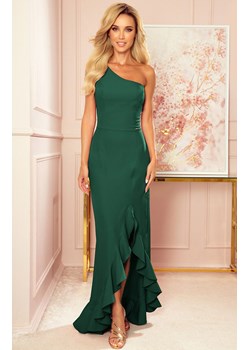 317-3 Długa suknia hiszpanka na jedno ramię, Kolor szmaragdowy, Rozmiar M, Numoco ze sklepu Primodo w kategorii Sukienki - zdjęcie 140707218