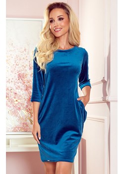 40-16 Jola welurowa sukienka, Kolor niebieski, Rozmiar XL, Numoco ze sklepu Primodo w kategorii Sukienki - zdjęcie 140707446