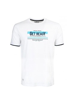 T-shirt Bawełniany, Biały Męski z Nadrukiem, GET READY, Krótki Rękaw, U-neck -PAKO JEANS TSPJNS8READYbi ze sklepu JegoSzafa.pl w kategorii T-shirty męskie - zdjęcie 140769019