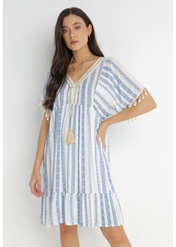 Niebieska Sukienka Sophoreia ze sklepu Born2be Odzież w kategorii Sukienki - zdjęcie 140772498