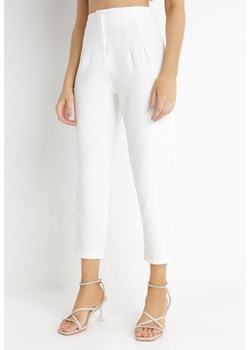 Białe Spodnie Fynthi ze sklepu Born2be Odzież w kategorii Spodnie damskie - zdjęcie 140772618