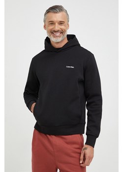 Calvin Klein bluza męska kolor czarny z kapturem gładka ze sklepu ANSWEAR.com w kategorii Bluzy męskie - zdjęcie 140811309