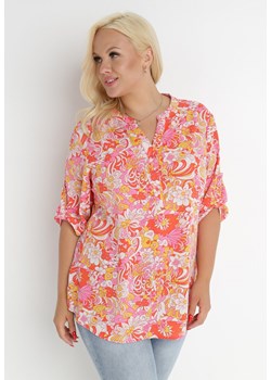 Różowo-Pomarańczowa Bluzka Yafa ze sklepu Born2be Odzież w kategorii Bluzki damskie - zdjęcie 140812415
