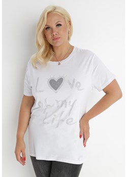 Biały T-shirt Ionane ze sklepu Born2be Odzież w kategorii Bluzki damskie - zdjęcie 140894295