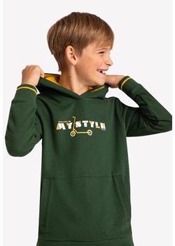 Zielona chłopięca bluza z kapturem B-STYLE JUNIOR ze sklepu Volcano.pl w kategorii Bluzy chłopięce - zdjęcie 140947195