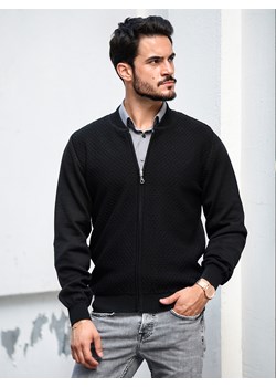 Sweter męski - Antonio rozpinany - czarny - wełna merino - M ze sklepu Swetry Lasota w kategorii Swetry męskie - zdjęcie 141165309