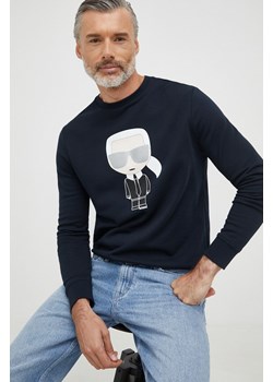 Karl Lagerfeld bluza bawełniana 500951.705071 męska kolor granatowy z nadrukiem ze sklepu ANSWEAR.com w kategorii Bluzy męskie - zdjęcie 141243038