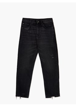 Cropp - Czarne jeansy straight cropped - czarny ze sklepu Cropp w kategorii Jeansy damskie - zdjęcie 141265948