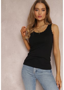 Czarny Top Bawełniany Athizymes ze sklepu Renee odzież w kategorii Bluzki damskie - zdjęcie 141270709