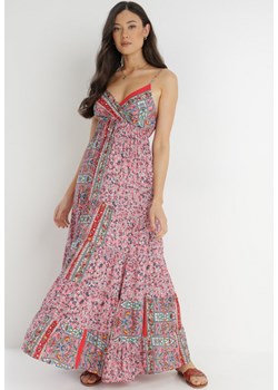 Różowa Sukienka z Wiskozy Zhihes ze sklepu Born2be Odzież w kategorii Sukienki - zdjęcie 141286865