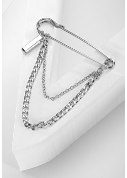 Broszka agrafka z łańcuszkami w kolorze srebrnym ze sklepu Molton w kategorii Broszki - zdjęcie 141299987
