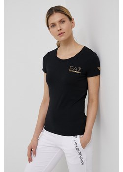 EA7 Emporio Armani T-shirt 8NTT65.TJDQZ damski kolor czarny ze sklepu ANSWEAR.com w kategorii Bluzki damskie - zdjęcie 141339047