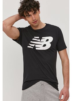 New Balance T-shirt MT03919BK męski kolor czarny z nadrukiem ze sklepu ANSWEAR.com w kategorii T-shirty męskie - zdjęcie 141339419