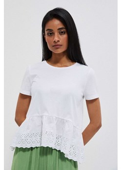 Bawełniana bluzka z falbaną ze sklepu Moodo.pl w kategorii Bluzki damskie - zdjęcie 141407157